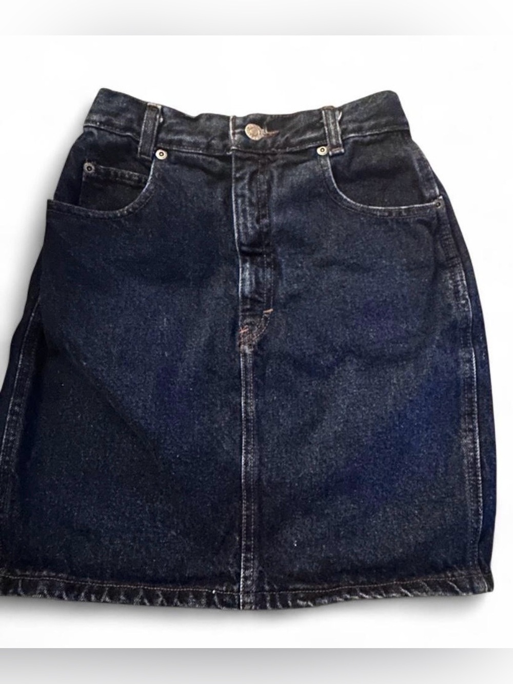 80s Vintage Calvin Klein Dark Blue Denim Skirt